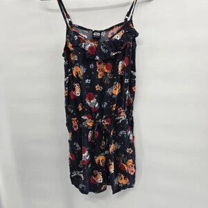 Her Universe Star Wars Black Floral Romper Tie-Front Pockets Size Small